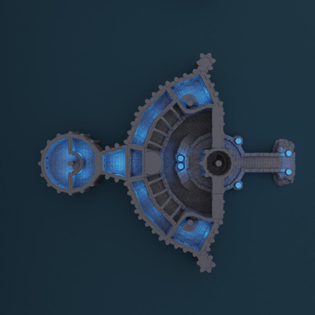 Wizard Academy - Tabletop Terrain - 28 MM, Tabletop 3D Printed Terrain by MiniatureLand, Perfect for Wargaming and RPGs