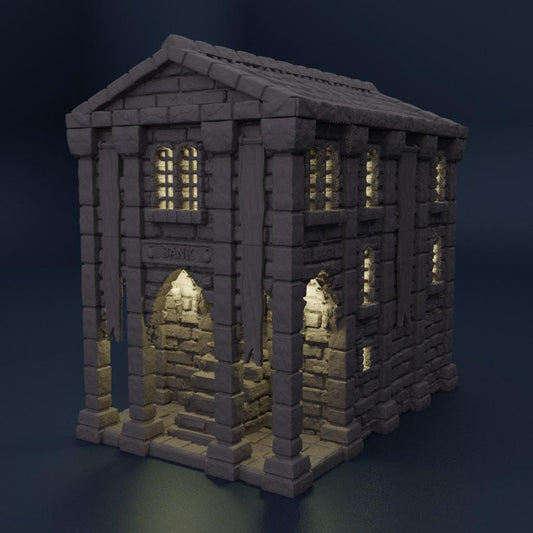 Medieval Bank - Tabletop Terrain - 28 MM, Tabletop 3D Printed Terrain by MiniatureLand, Perfect for Wargaming and RPGs