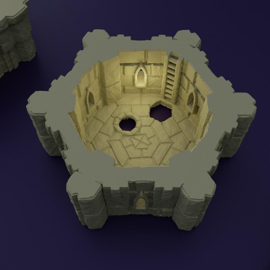 Dwarf Bombard Tower - Tabletop Terrain - 28 MM Tabletop 3D Printed Terrain by MiniatureLand, Perfect for Wargaming and RPGs