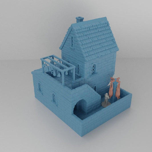 Medieval Butcher House - Tabletop Terrain - 28 MM, Tabletop 3D Printed Terrain by MiniatureLand, Perfect for Wargaming and RPGs