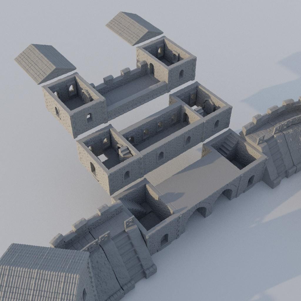 Roman Fort - Tabletop Terrain - 28 MM, Tabletop 3D Printed Terrain by MiniatureLand, Perfect for Wargaming and RPGs
