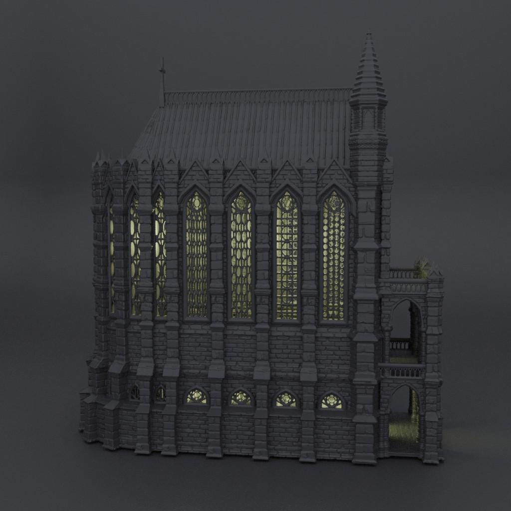 Reliquary Chapel - Tabletop Terrain - 28 MM, Tabletop 3D Printed Terrain by MiniatureLand, Perfect for Wargaming and RPGs