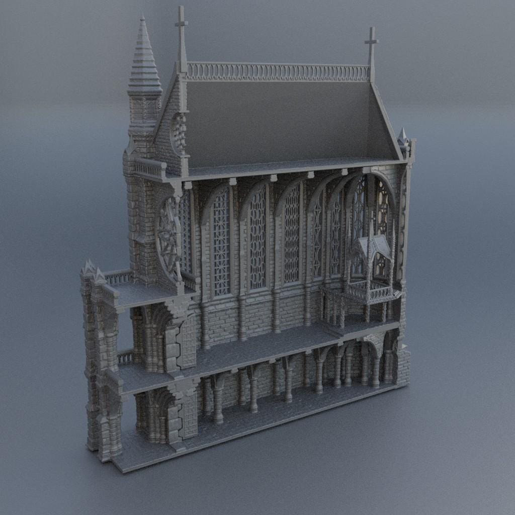 Reliquary Chapel - Tabletop Terrain - 28 MM, Tabletop 3D Printed Terrain by MiniatureLand, Perfect for Wargaming and RPGs
