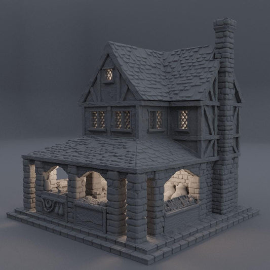 Medieval Small Market - Tabletop Terrain - 28 MM, Tabletop 3D Printed Terrain by MiniatureLand, Perfect for Wargaming and RPGs