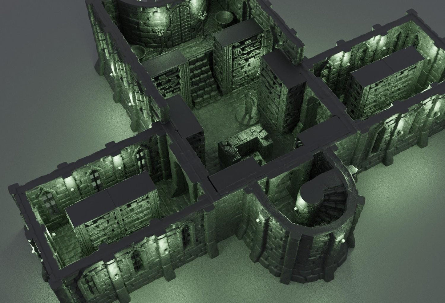 Grand Library - Tabletop Terrain - 28 MM, Tabletop 3D Printed Terrain by MiniatureLand, Perfect for Wargaming and RPGs