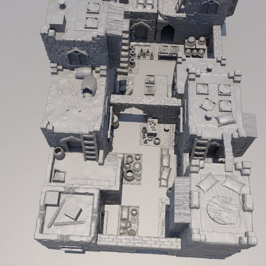 Desert Baazar District - Tabletop Terrain - 28 MM Tabletop 3D Printed Terrain by MiniatureLand, Perfect for Wargaming and RPGs