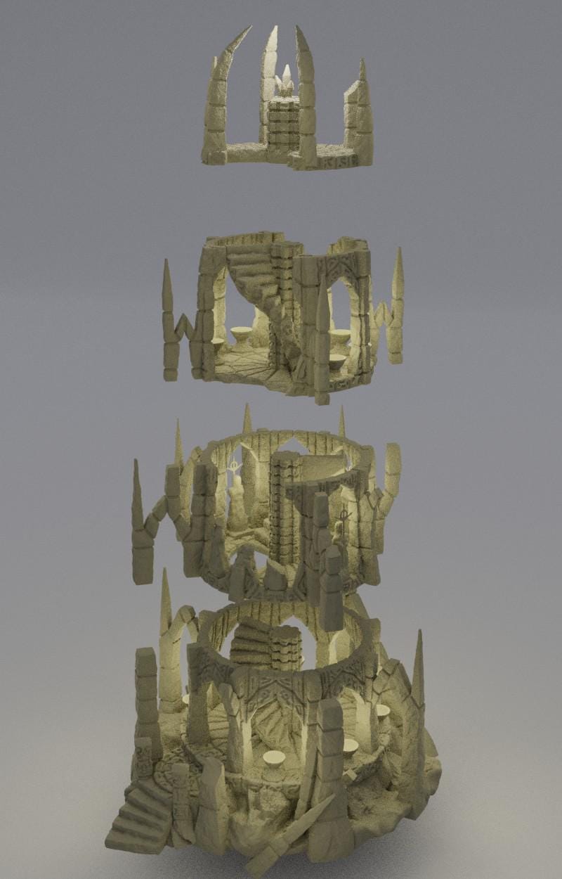 Ruined Altar - Tabletop Terrain - 28 MM, Tabletop 3D Printed Terrain by MiniatureLand, Perfect for Wargaming and RPGs