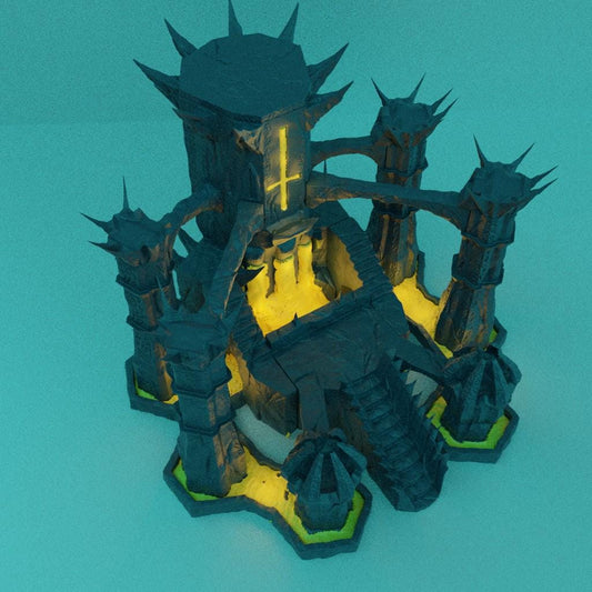 Necropolis Citadel - Tabletop Terrain - 28 MM, Tabletop 3D Printed Terrain by MiniatureLand, Perfect for Wargaming and RPGs