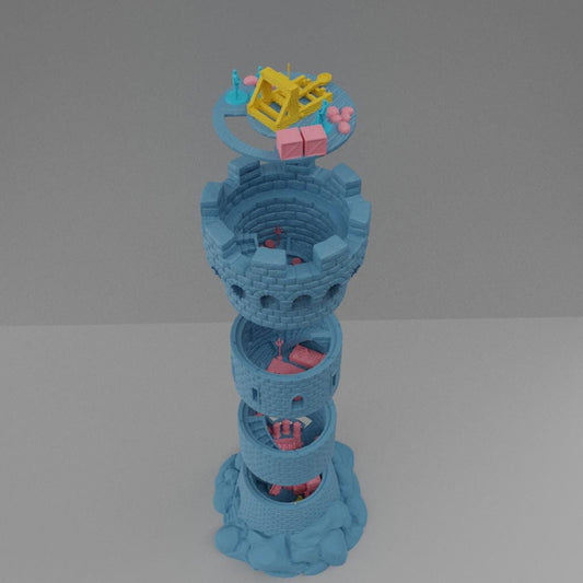 Round Tower - Tabletop Terrain - 28 MM, Tabletop 3D Printed Terrain by MiniatureLand, Perfect for Wargaming and RPGs