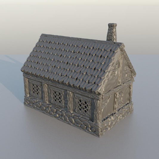 Long House - Tabletop Terrain - 28 MM, Tabletop 3D Printed Terrain by MiniatureLand, Perfect for Wargaming and RPGs