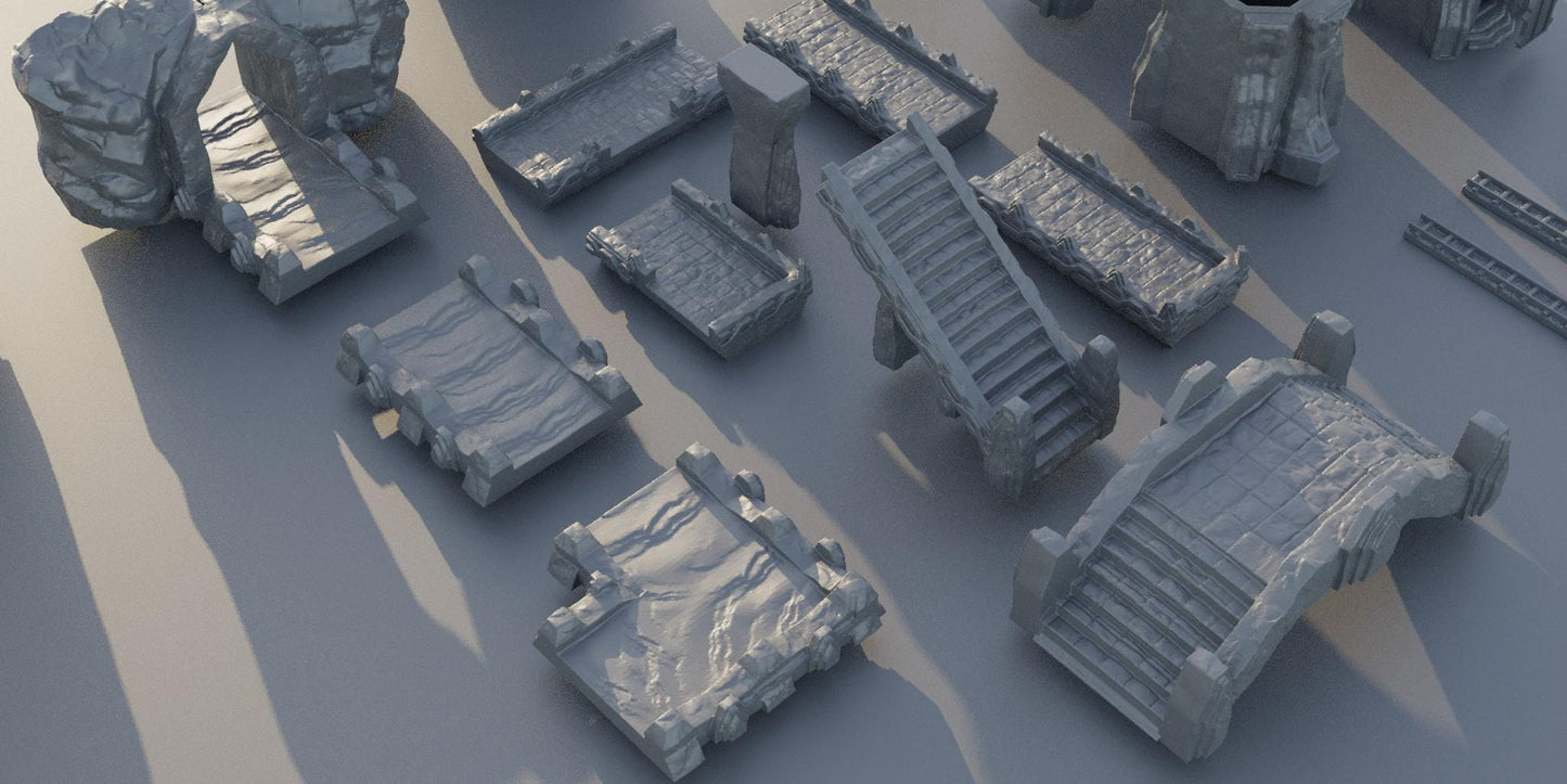 Underground Dwarf Village - Tabletop Terrain - 28 MM, Tabletop 3D Printed Terrain by MiniatureLand, Perfect for Wargaming and RPGs