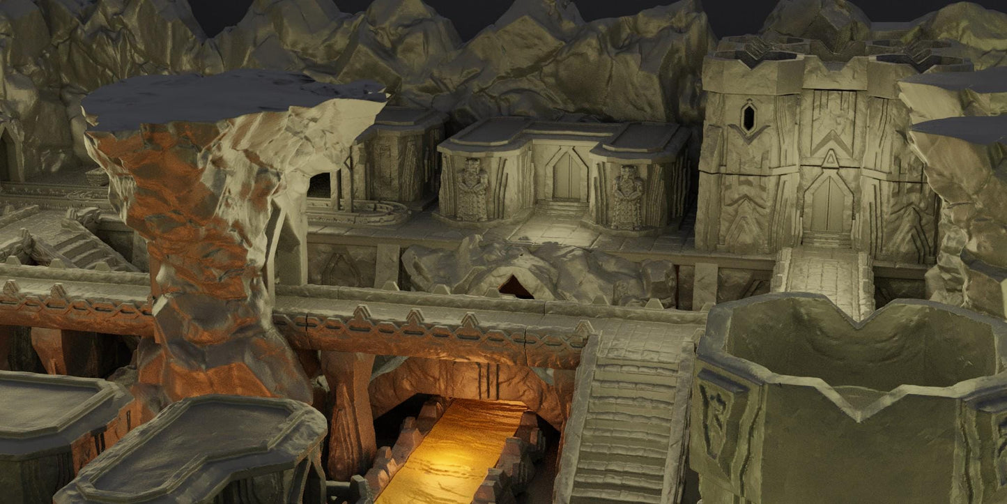 Underground Dwarf Village - Tabletop Terrain - 28 MM, Tabletop 3D Printed Terrain by MiniatureLand, Perfect for Wargaming and RPGs