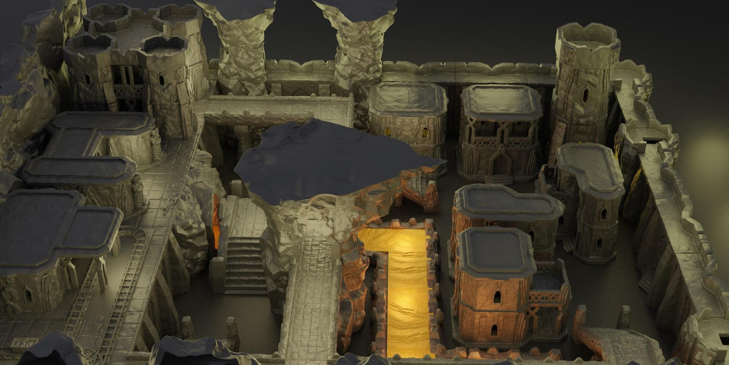 Underground Dwarf Village - Tabletop Terrain - 28 MM, Tabletop 3D Printed Terrain by MiniatureLand, Perfect for Wargaming and RPGs