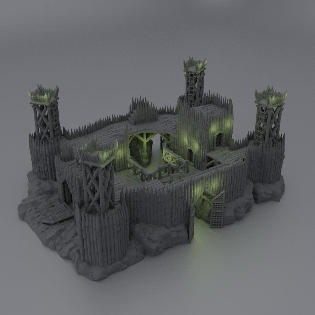 Fortified River Camp - Tabletop Terrain - 28 MM, Tabletop 3D Printed Terrain by MiniatureLand, Perfect for Wargaming and RPGs