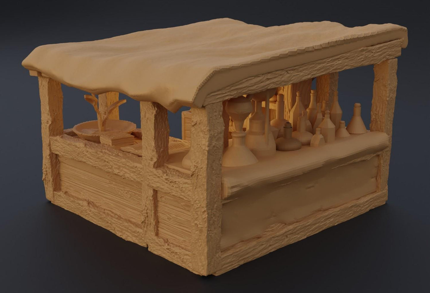 Grand MarketPlace - Tabletop Terrain - 28 MM, Tabletop 3D Printed Terrain by MiniatureLand, Perfect for Wargaming and RPGs