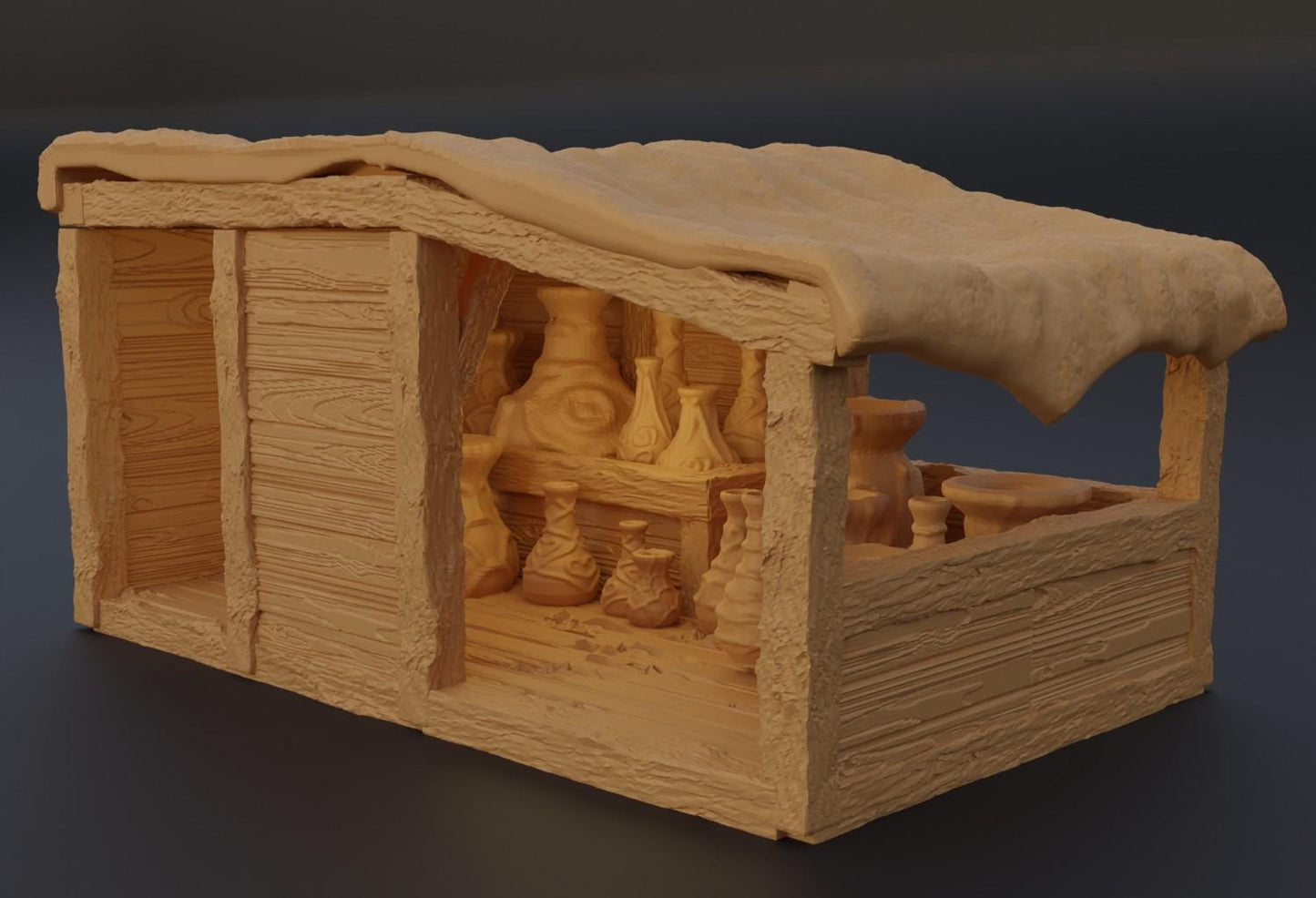 Grand MarketPlace - Tabletop Terrain - 28 MM, Tabletop 3D Printed Terrain by MiniatureLand, Perfect for Wargaming and RPGs