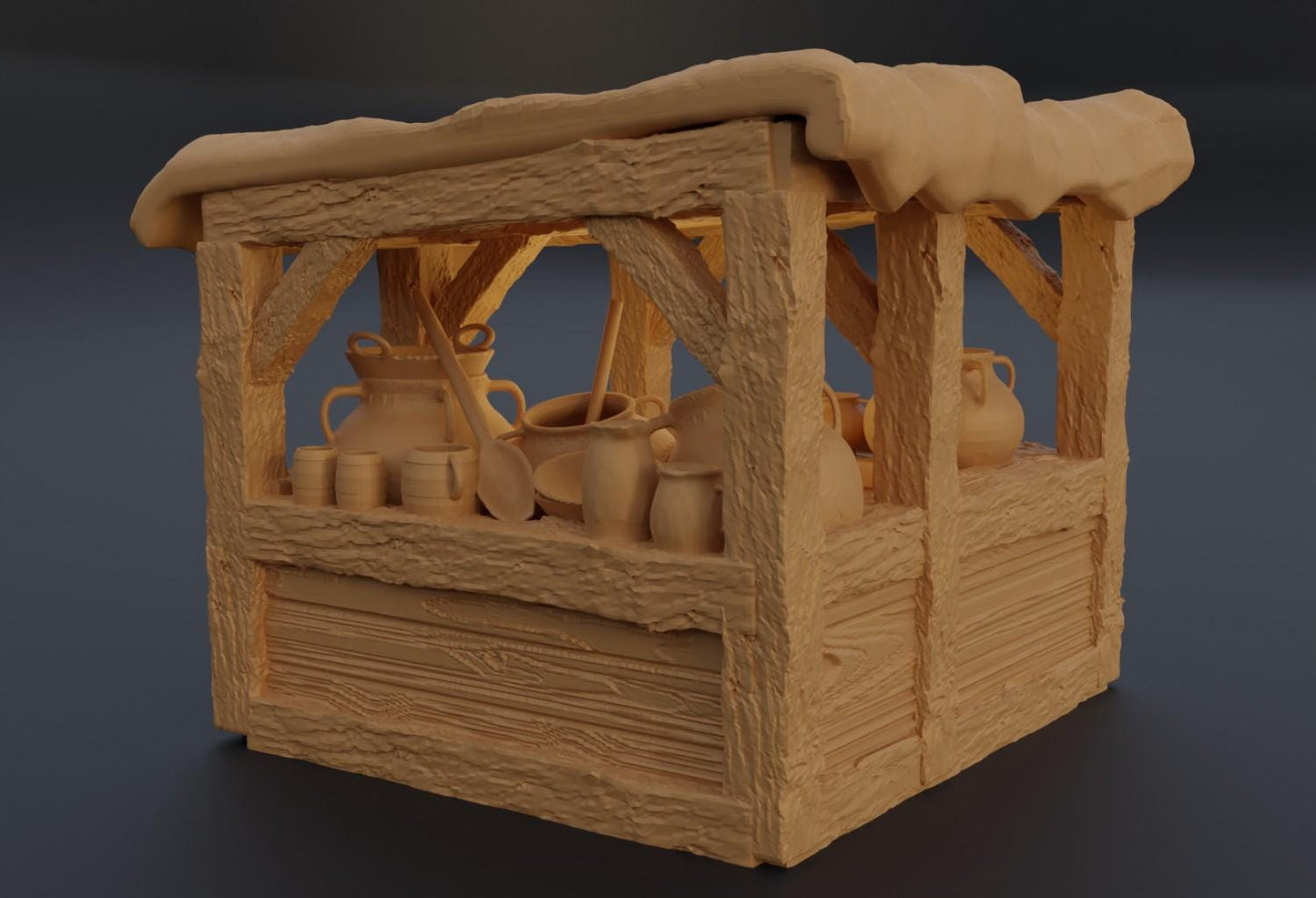 Grand MarketPlace - Tabletop Terrain - 28 MM, Tabletop 3D Printed Terrain by MiniatureLand, Perfect for Wargaming and RPGs