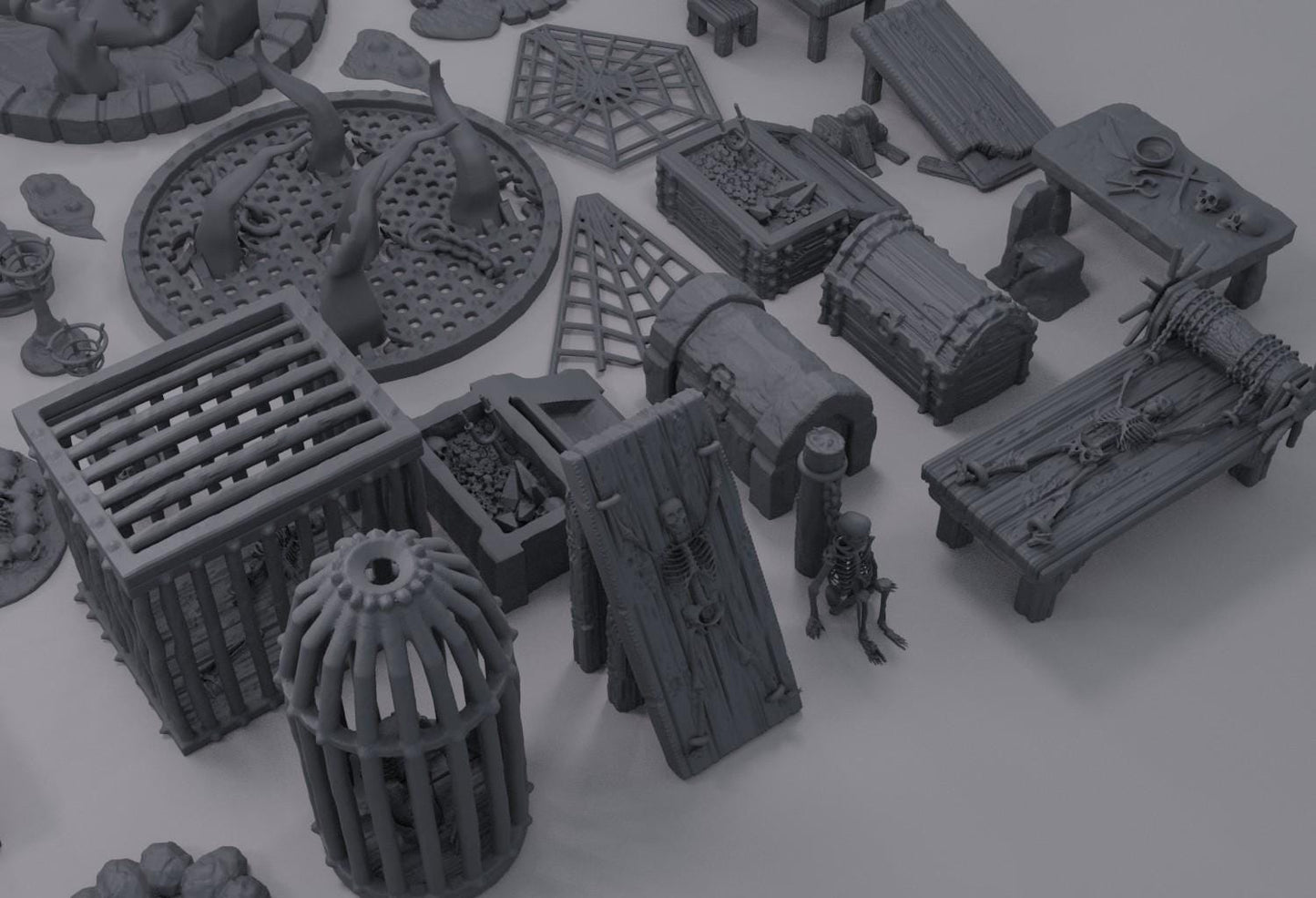 Dungeon Environment Pack - Tabletop Terrain - 28 MM, Tabletop 3D Printed Terrain by MiniatureLand, Perfect for Wargaming and RPGs