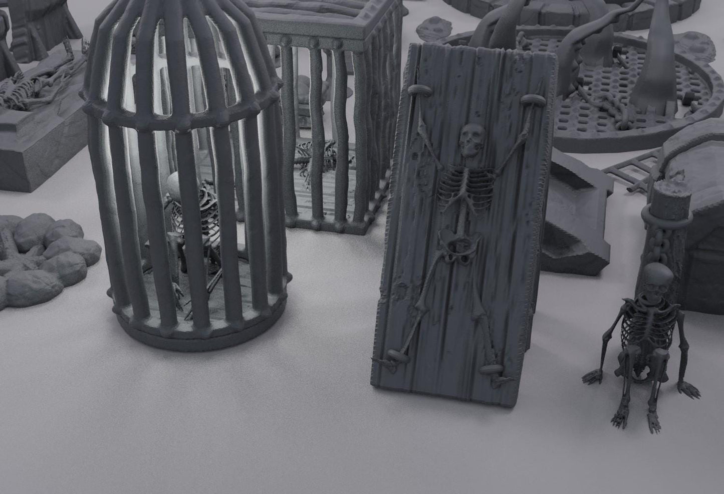 Dungeon Environment Pack - Tabletop Terrain - 28 MM, Tabletop 3D Printed Terrain by MiniatureLand, Perfect for Wargaming and RPGs