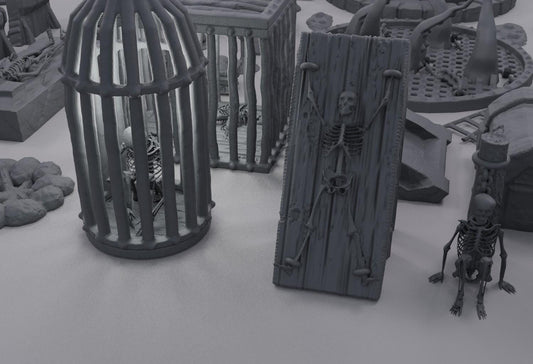 Dungeon Environment Pack - Tabletop Terrain - 28 MM, Tabletop 3D Printed Terrain by MiniatureLand, Perfect for Wargaming and RPGs