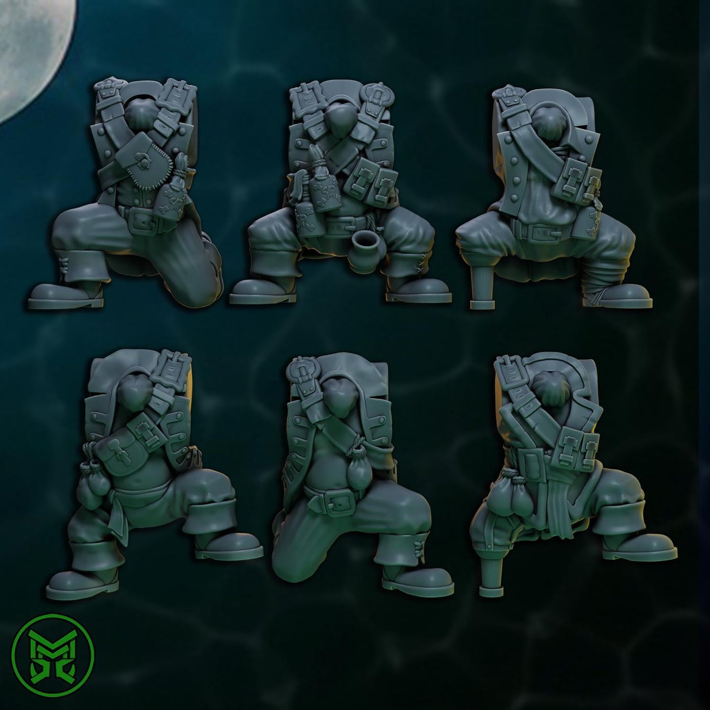 Pirate Commandos - Heavy Weapons, Space-Faring Orkish Menace Sculpted by Mekka Miniatures, Grimdark Compatible, Scaled for Sci-Fi Wargames