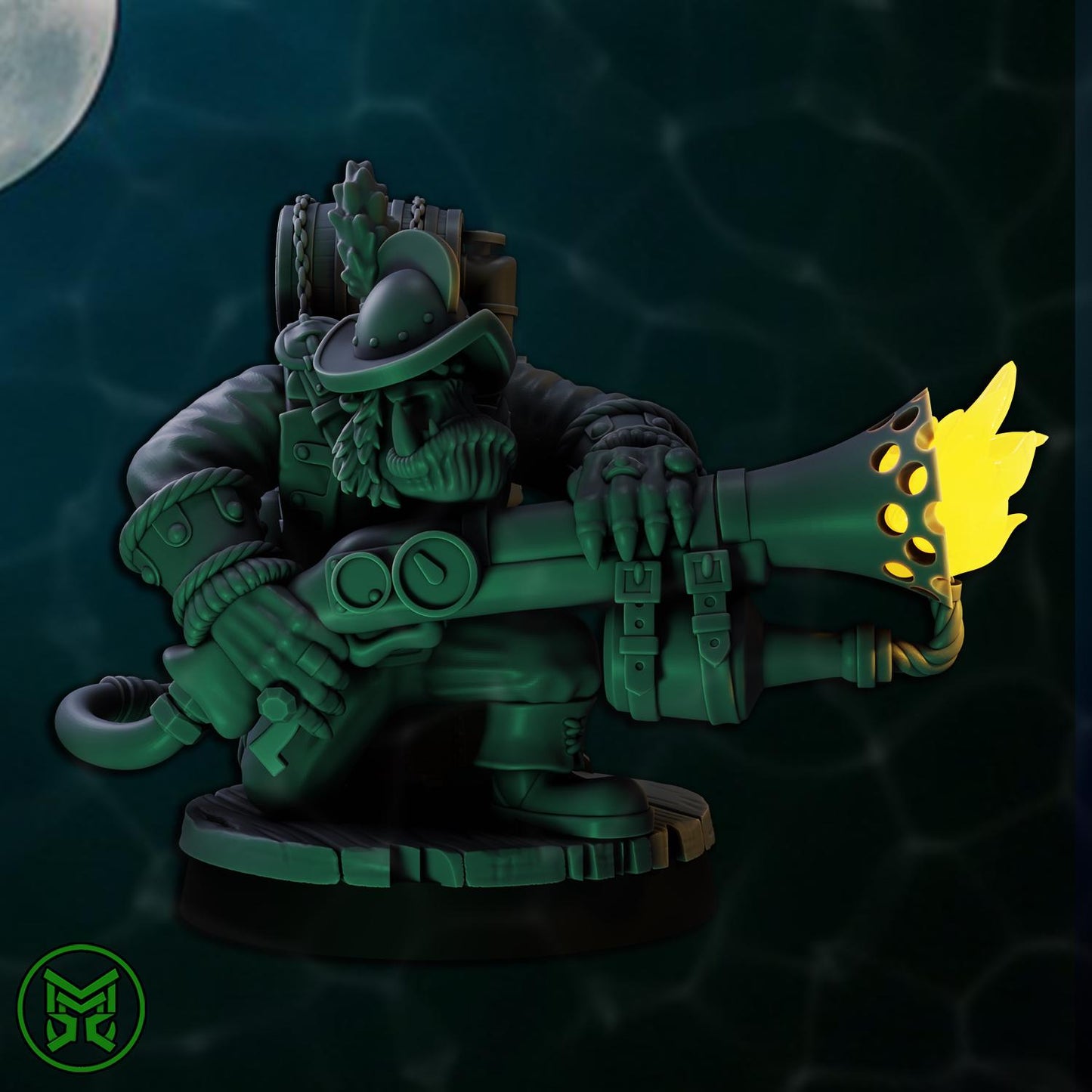 Pirate Commandos - Heavy Weapons, Space-Faring Orkish Menace Sculpted by Mekka Miniatures, Grimdark Compatible, Scaled for Sci-Fi Wargames