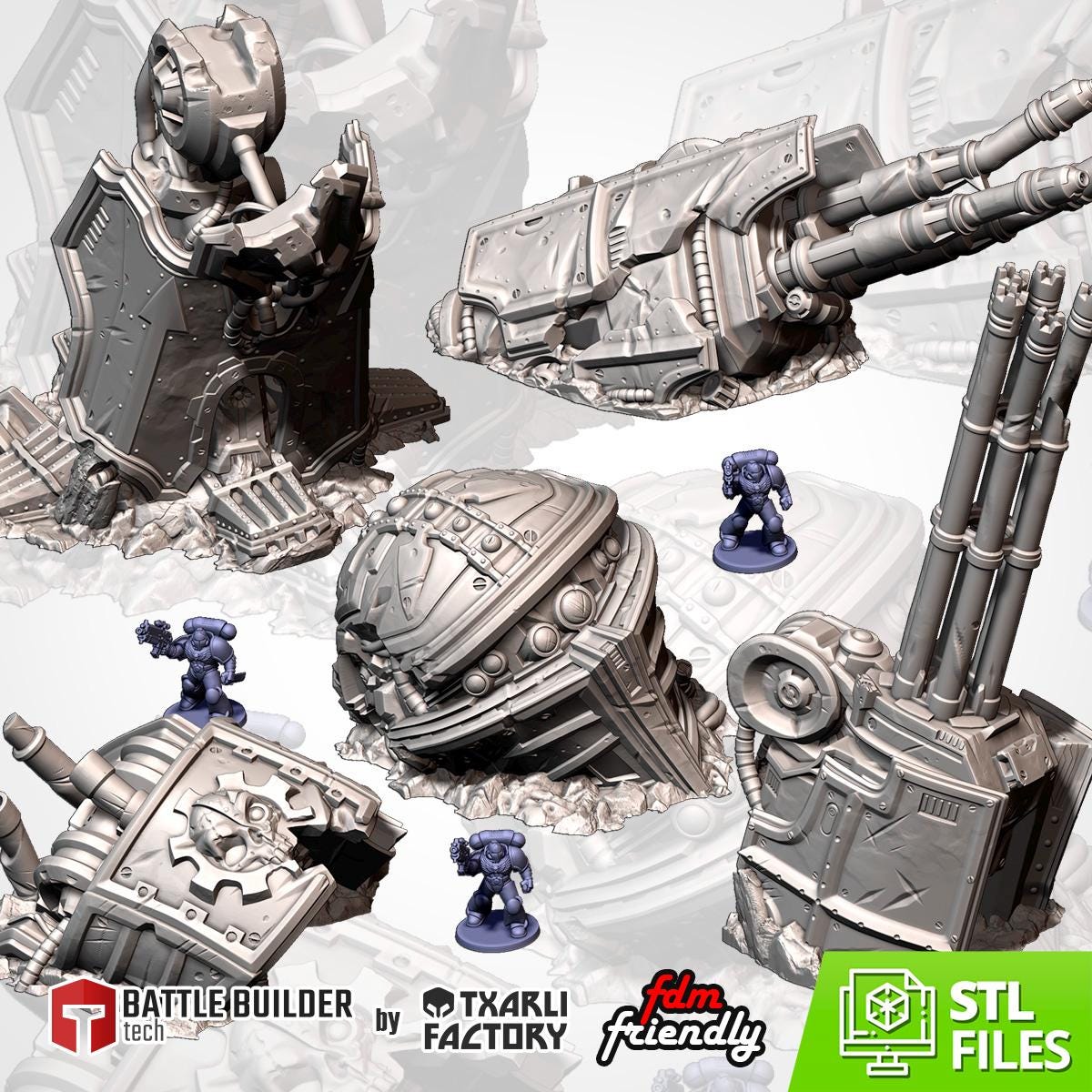 MEGA TITAN DESTROYED Txarli Factory Sci-Fi modular Wreckage Set, Perfect for Tabletop Wargames