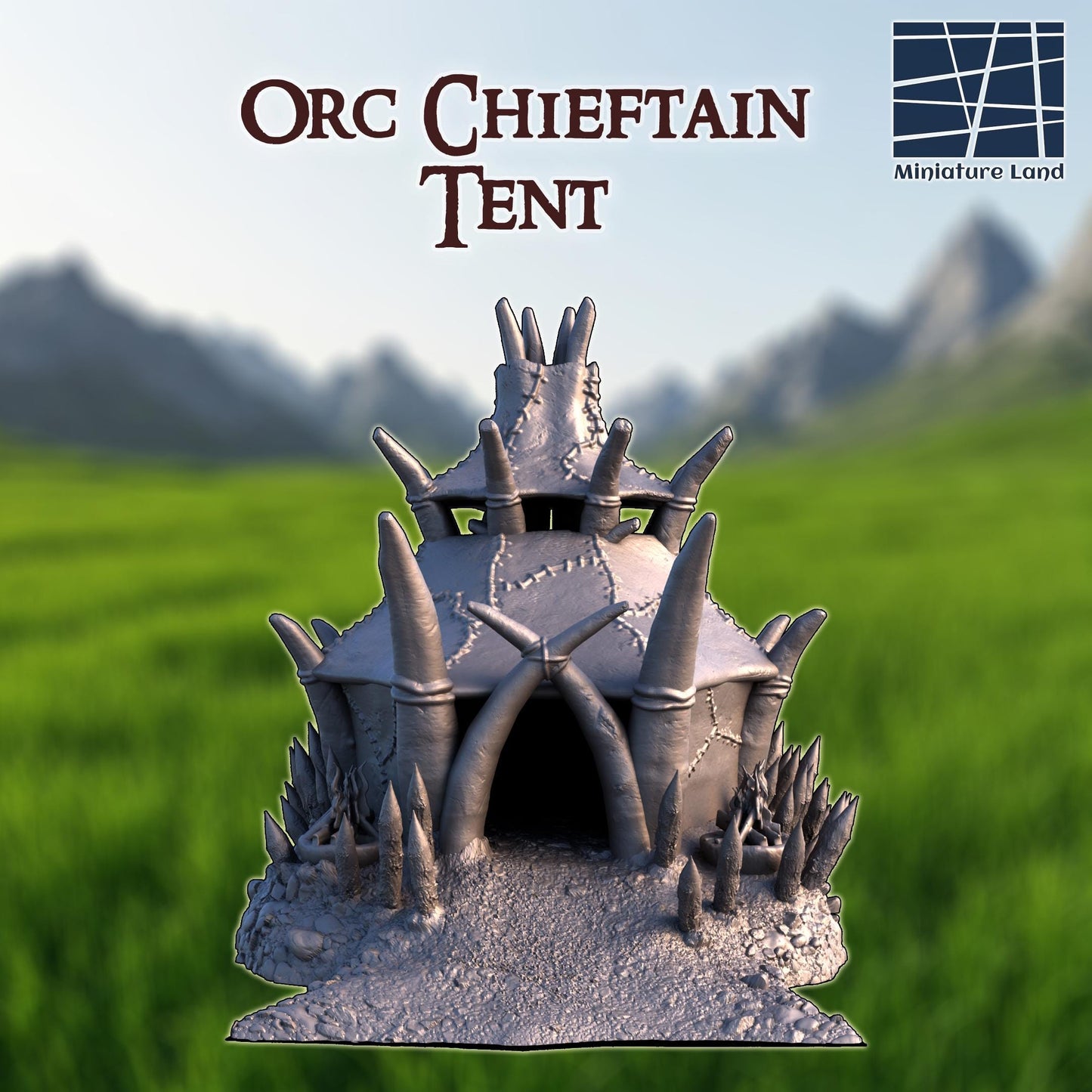 Orc Shaman Tent - Tabletop Terrain - 28 MM, Tabletop 3D Printed Terrain by MiniatureLand, Perfect for Wargaming and RPGs
