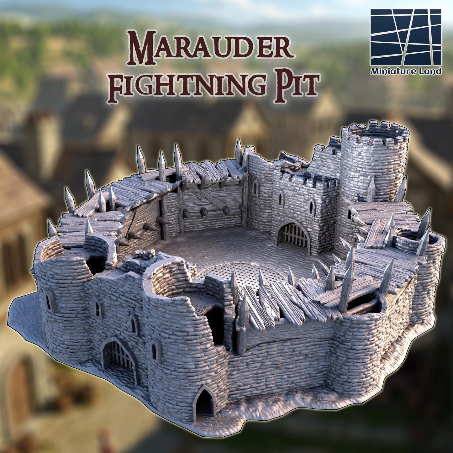 Marauder Fightning Pit - Tabletop Terrain - 28 MM, Tabletop 3D Printed Terrain by MiniatureLand, Perfect for Wargaming and RPGs