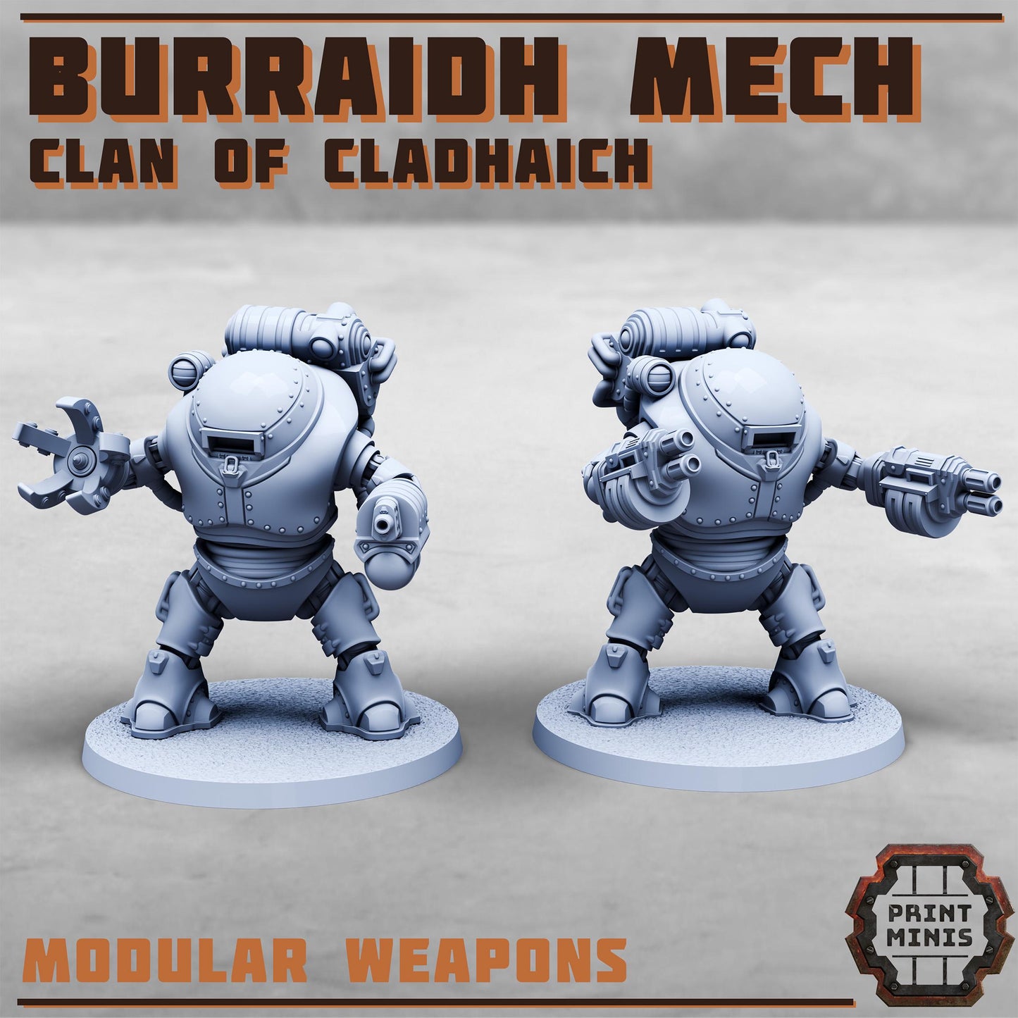 Burraidh Mech - Clan of Cladhaich -  Sci-Fi Grimdark Space Dwarf Mercenaries by Print Minis