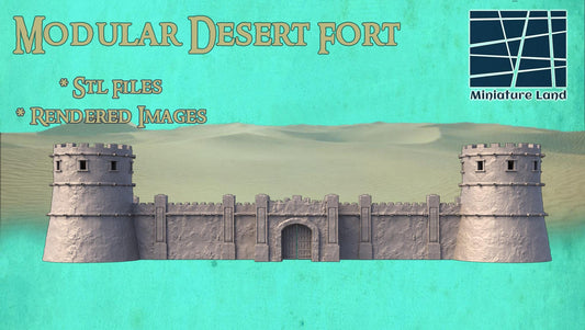 Modular Desert Fort - Tabletop Terrain - 28 MM 3D Printed Terrain by MiniatureLand, Perfect for Wargaming and RPGs