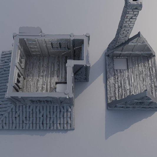 Old Miner House - Tabletop Terrain - 28 MM, Tabletop 3D Printed Terrain by MiniatureLand, Perfect for Wargaming and RPGs
