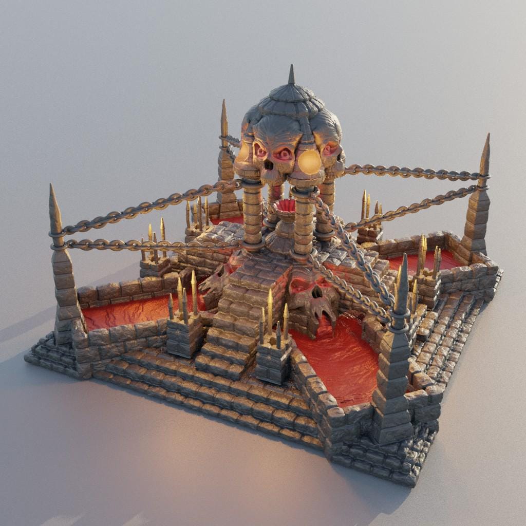 Altar Of Sacrifice - Tabletop Terrain - 28 MM, Tabletop 3D Printed Terrain by MiniatureLand, Perfect for Wargaming and RPGs