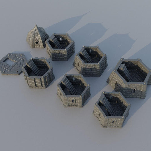 Ivory Tower- Tabletop Terrain - 28 MM, Tabletop 3D Printed Terrain by MiniatureLand, Perfect for Wargaming and RPGs