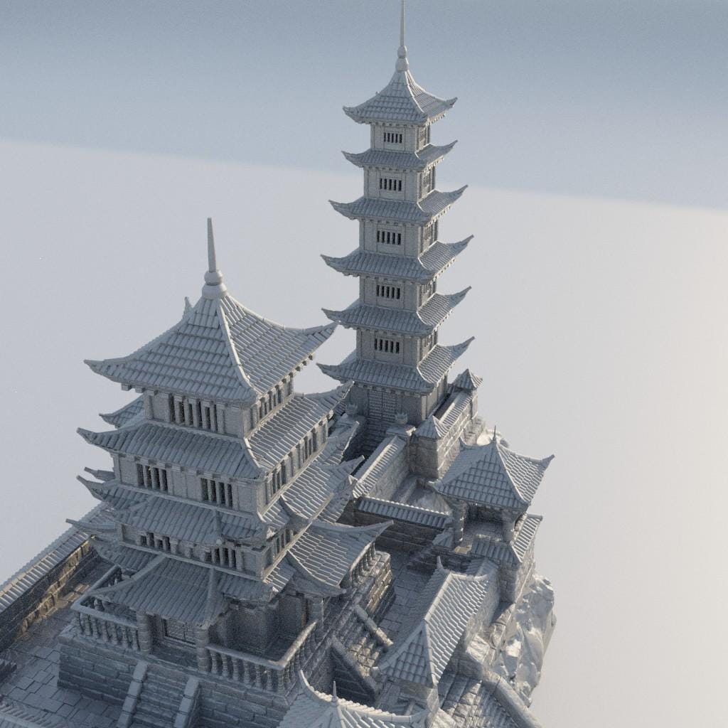 Samurai Temple - Tabletop Terrain - 28 MM, Tabletop 3D Printed Terrain by MiniatureLand, Perfect for Wargaming and RPGs