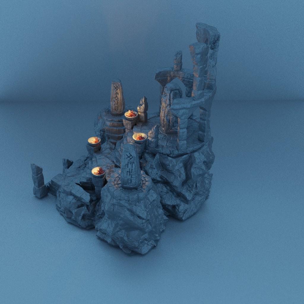 Ancient Runestones - Tabletop Terrain - 28 MM, Tabletop 3D Printed Terrain by MiniatureLand, Perfect for Wargaming and RPGs