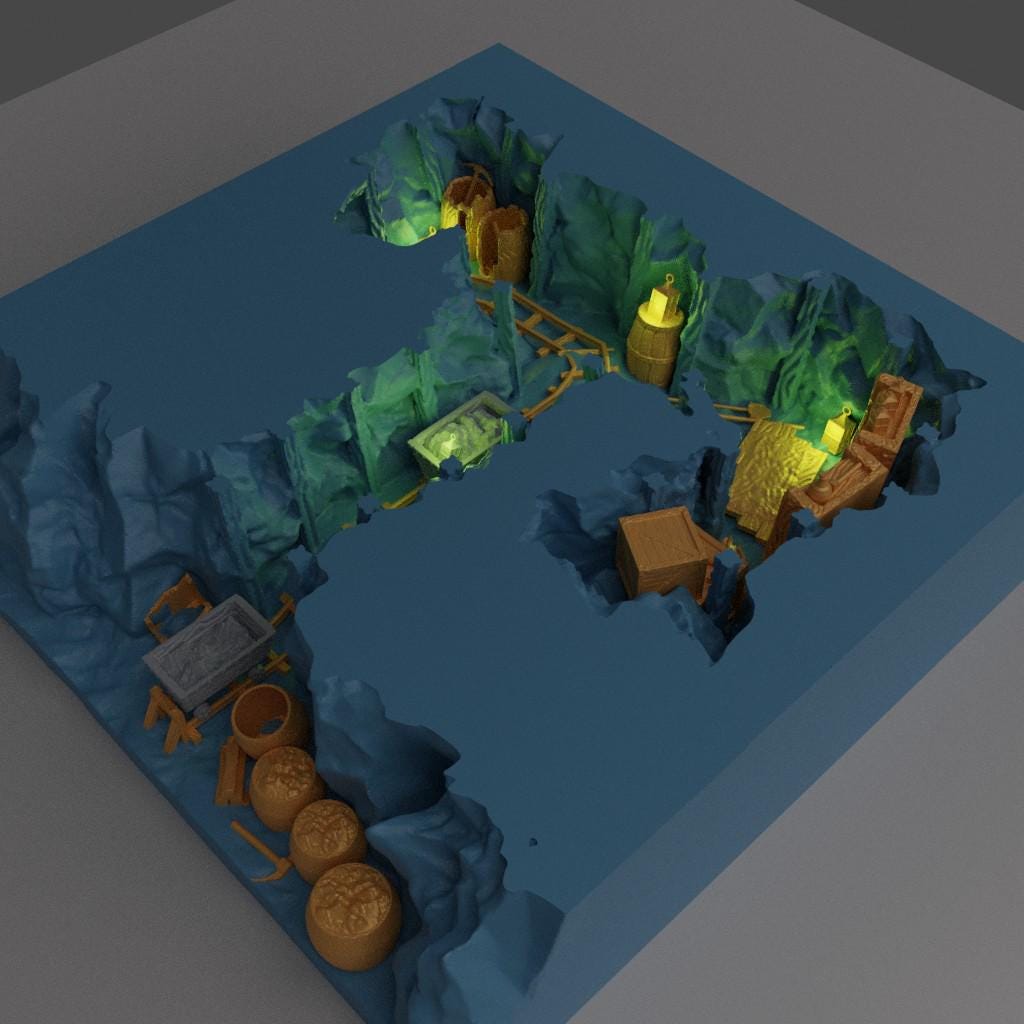 Coal Mine Entrance - Tabletop Terrain - 28 MM, Tabletop 3D Printed Terrain by MiniatureLand, Perfect for Wargaming and RPGs