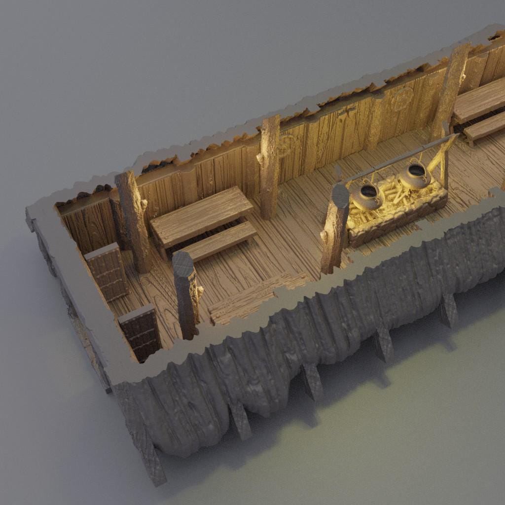 Viking MeadHouse - Tabletop Terrain - 28 MM, Tabletop 3D Printed Terrain by MiniatureLand, Perfect for Wargaming and RPGs