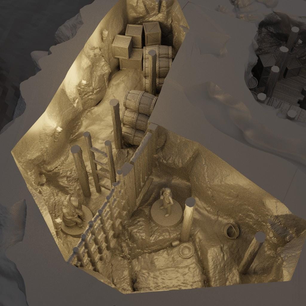 Small Pirate Cove - Tabletop Terrain - 28 MM Tabletop 3D Printed Terrain by MiniatureLand, Perfect for Wargaming and RPGs