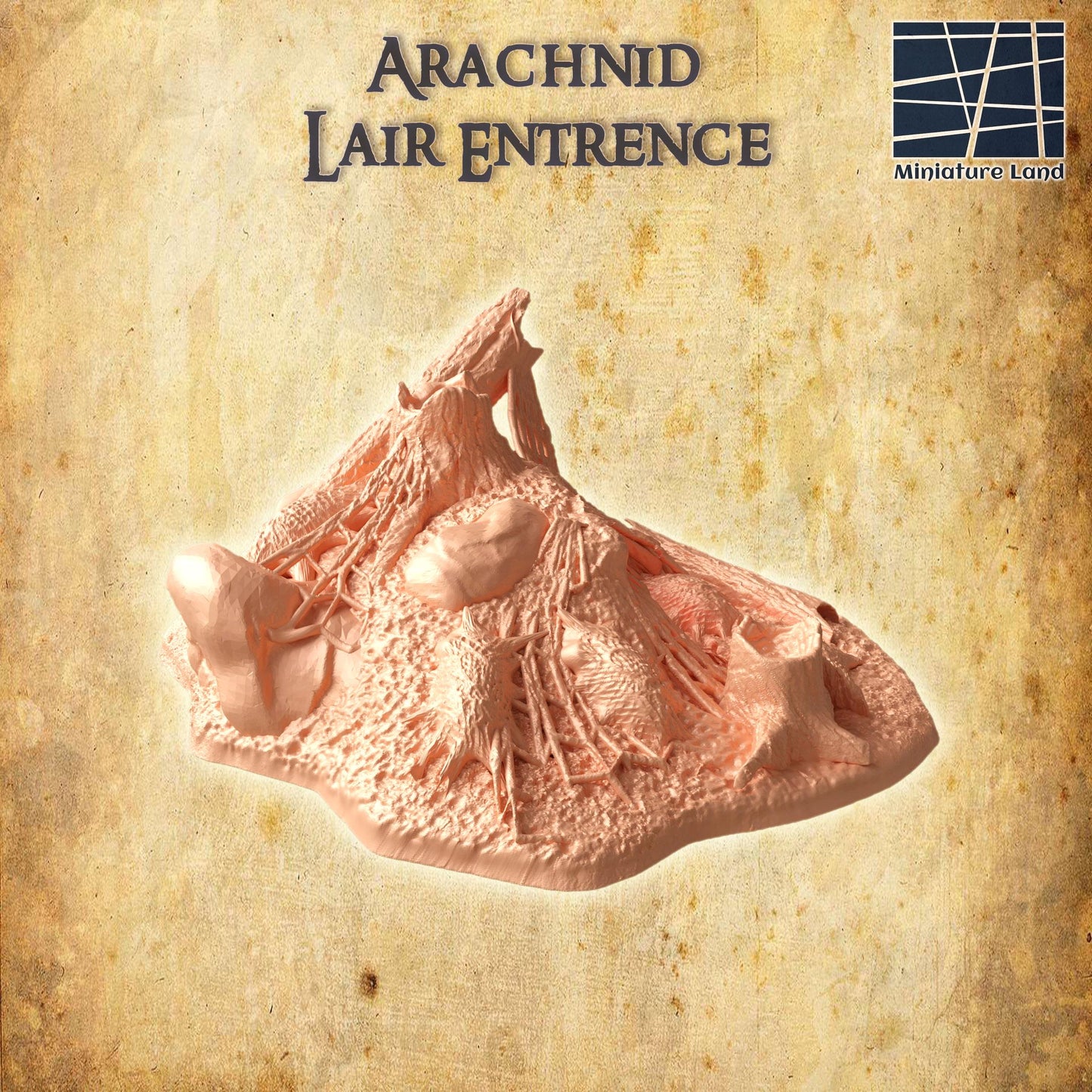 Arachnid Lair Entrence - Tabletop Terrain - 28 MM, Tabletop 3D Printed Terrain by MiniatureLand, Perfect for Wargaming and RPGs