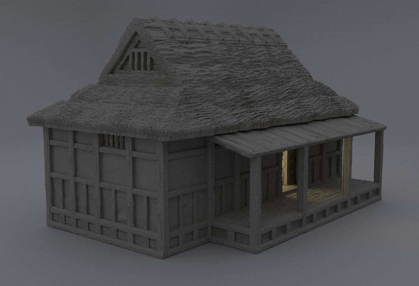 Samurai Cottage - Tabletop Terrain - 28 MM, Tabletop 3D Printed Terrain by MiniatureLand, Perfect for Wargaming and RPGs