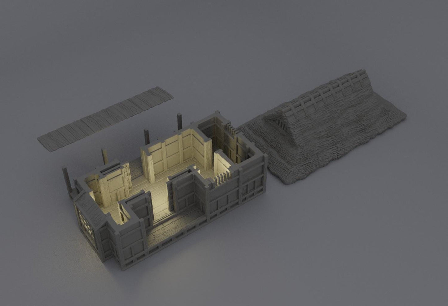 Samurai Cottage - Tabletop Terrain - 28 MM, Tabletop 3D Printed Terrain by MiniatureLand, Perfect for Wargaming and RPGs