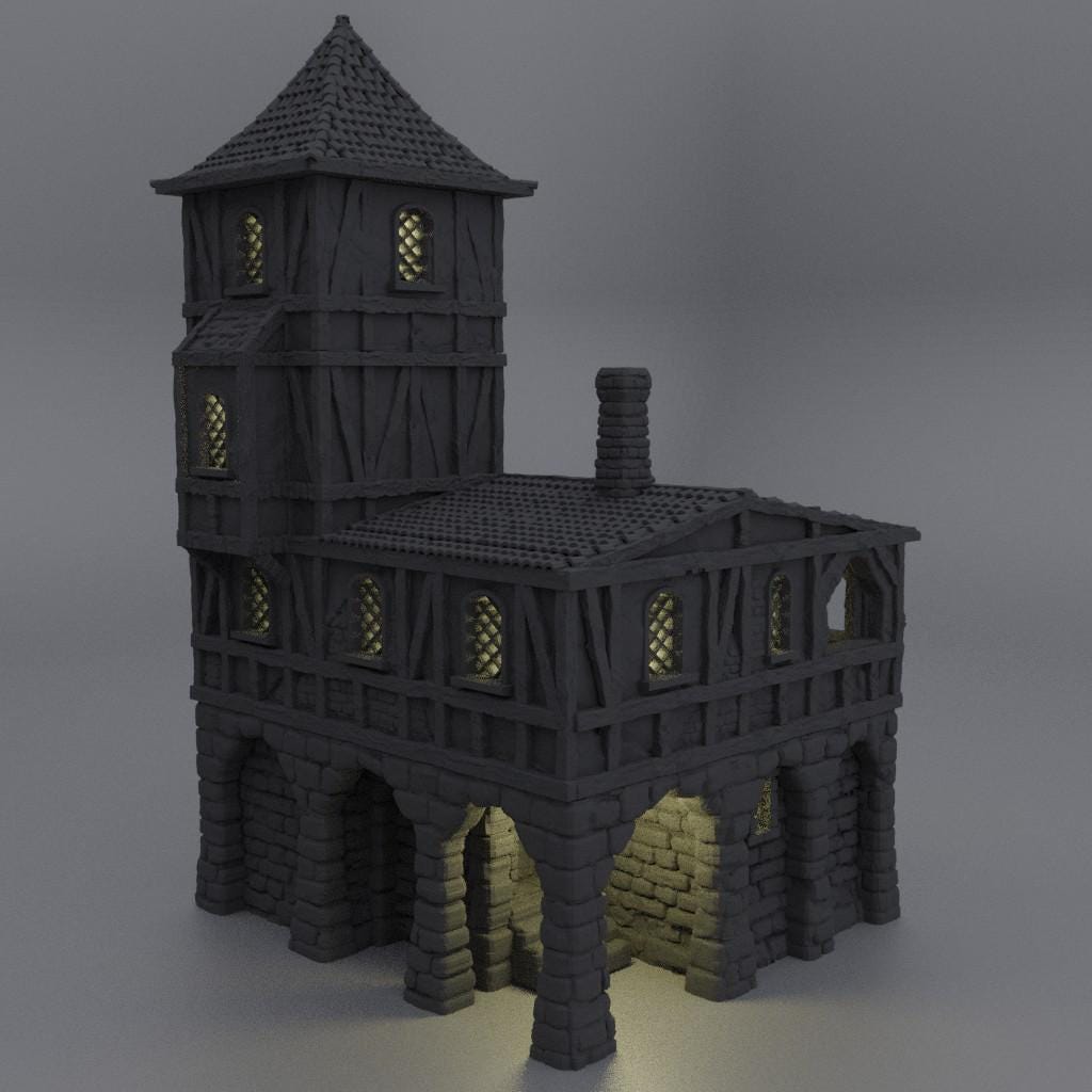 Small Village Prison - Tabletop Terrain - 28 MM, Tabletop 3D Printed Terrain by MiniatureLand, Perfect for Wargaming and RPGs