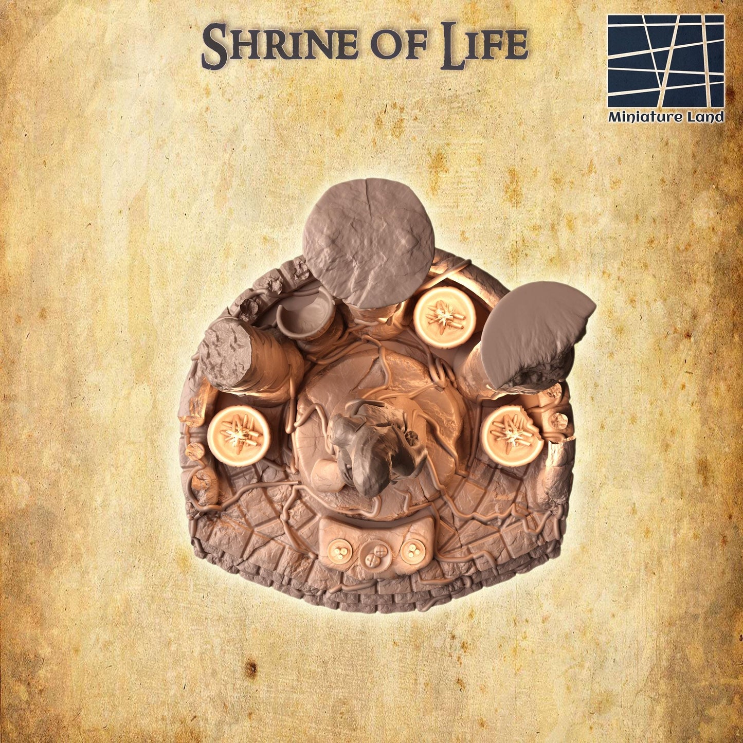 Shrine of Life - Tabletop Terrain - 28 MM, Tabletop 3D Printed Terrain by MiniatureLand, Perfect for Wargaming and RPGs