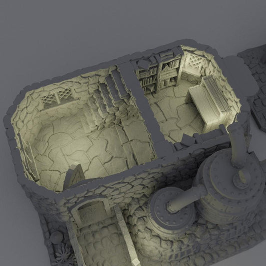 Alchemist House - Tabletop Terrain - 28 MM, Tabletop 3D Printed Terrain by MiniatureLand, Perfect for Wargaming and RPGs