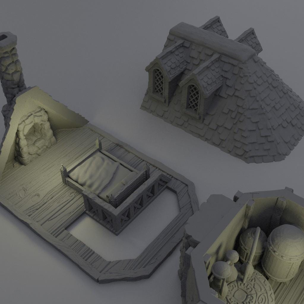 Alchemist House - Tabletop Terrain - 28 MM, Tabletop 3D Printed Terrain by MiniatureLand, Perfect for Wargaming and RPGs