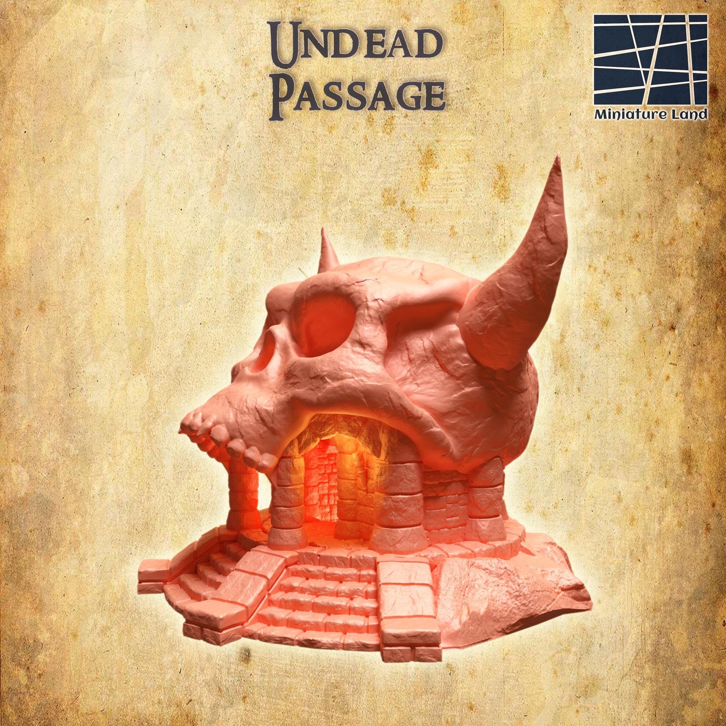 Undead Passage - Tabletop Terrain - 28 MM, Tabletop 3D Printed Terrain by MiniatureLand, Perfect for Wargaming and RPGs