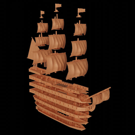 Manowar ship- Tabletop Terrain - 28 MM, Tabletop 3D Printed Terrain by MiniatureLand, Perfect for Wargaming and RPGs