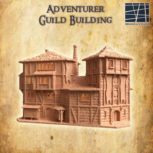 Adventurer Guild Building - Tabletop Terrain - 28 MM, Tabletop 3D Printed Terrain by MiniatureLand, Perfect for Wargaming and RPGs