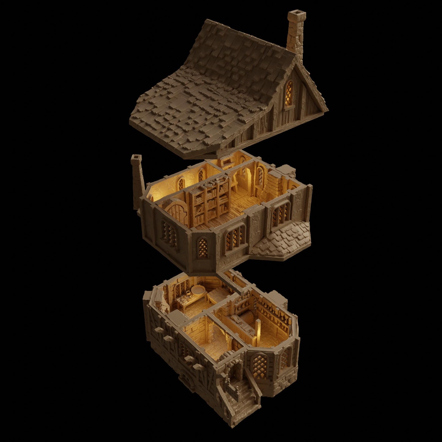 Medieval Apothecary - Tabletop Terrain - 28 MM, Tabletop 3D Printed Terrain by MiniatureLand, Perfect for Wargaming and RPGs